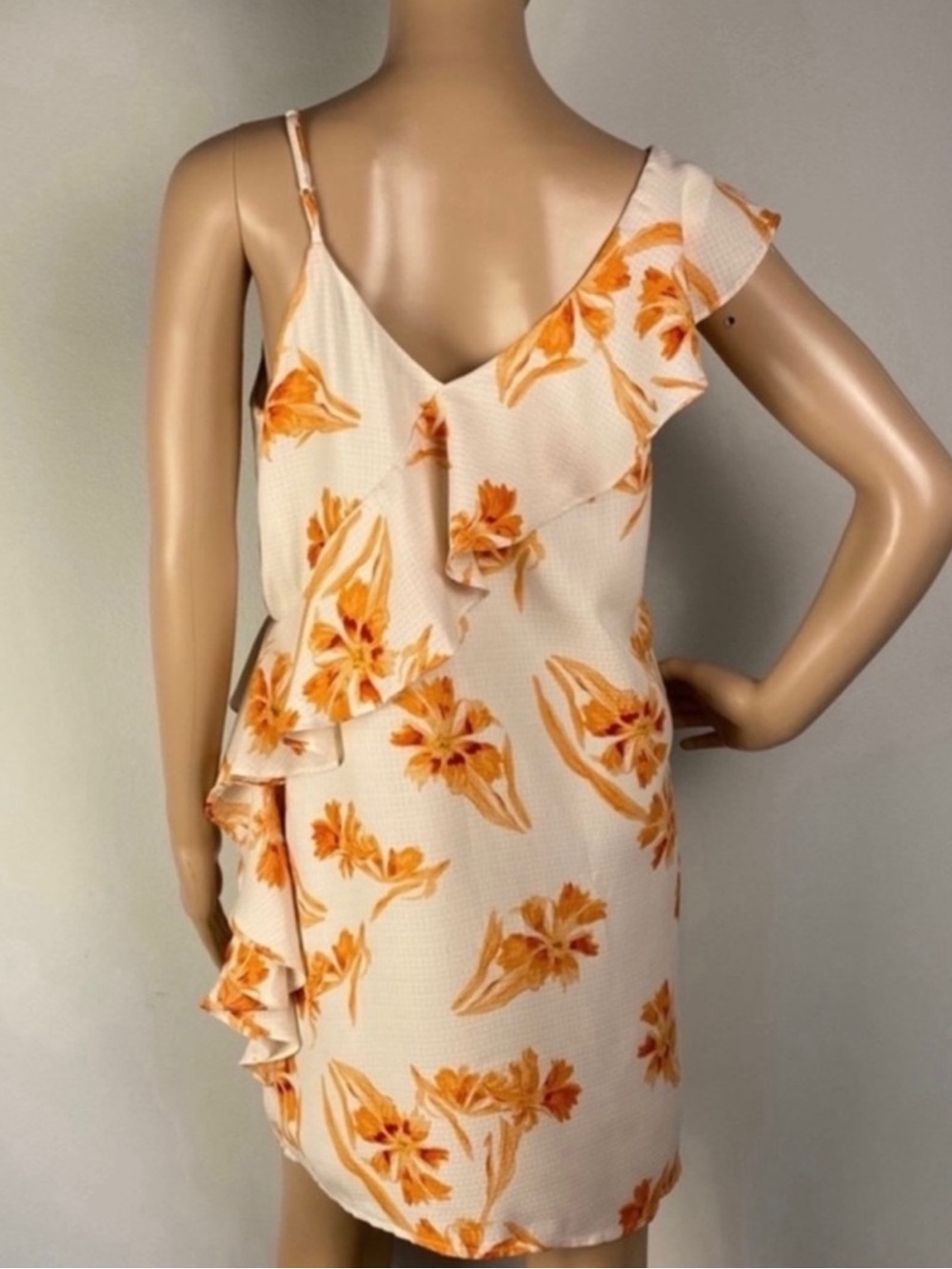 COLLECTIVE CONCEPTS FLORAL PRINT RUFFLE MINI DRESS - Picture 6 of 7